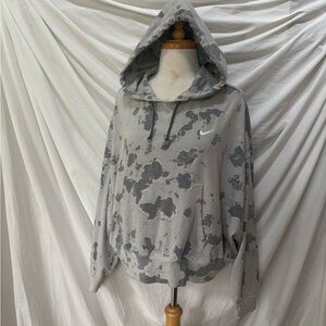 Nike Gray Tie Dye Boxy Oversized Cotton Hoodie L